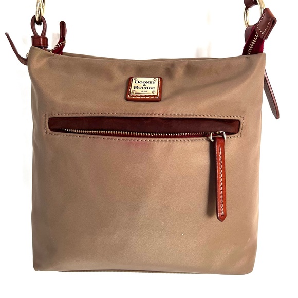 Dooney & Bourke Tan Nylon Letter Carrier Crossbody Bag
